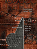 Kervan Kiremit Rengi Kilim Desenli Halı