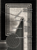 Op-Art Siyah Modern Bordürlü Halı