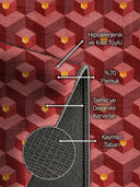 Petek Kırmızı Geometrik Halı